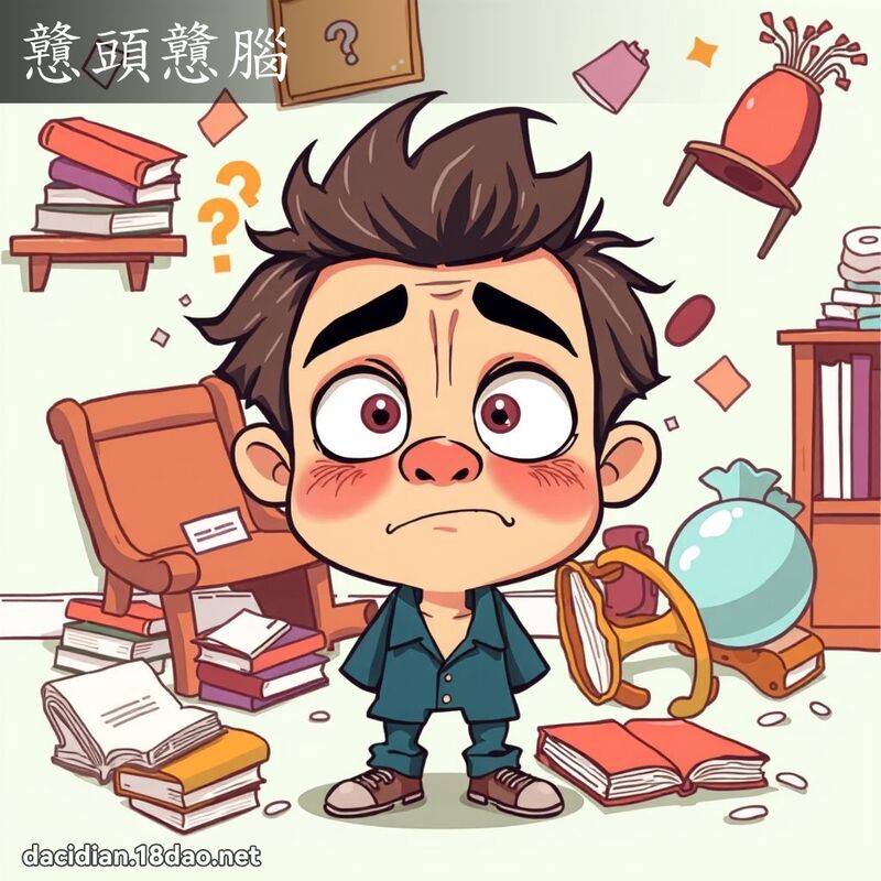 戇頭戇腦 - 國語大辭典配圖