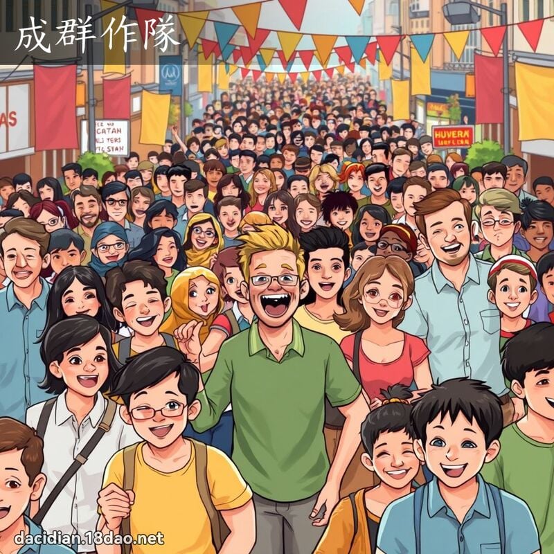 成群作隊 - 國語大辭典配圖
