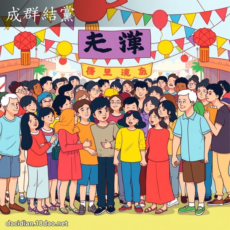 成群結黨 - 國語大辭典配圖