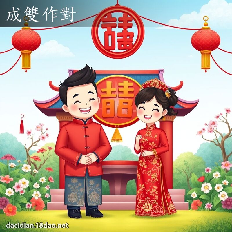 成雙作對 - 國語大辭典配圖