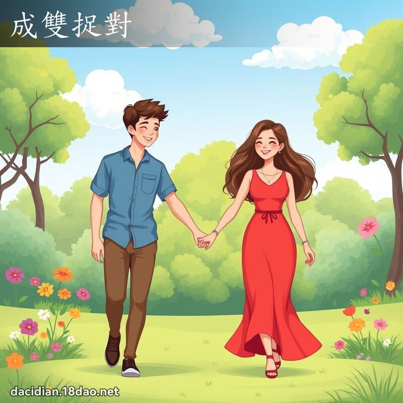 成雙捉對 - 國語大辭典配圖