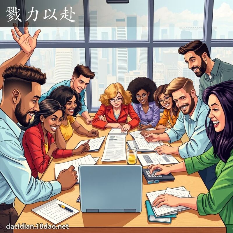 戮力以赴 - 国语大辞典配图
