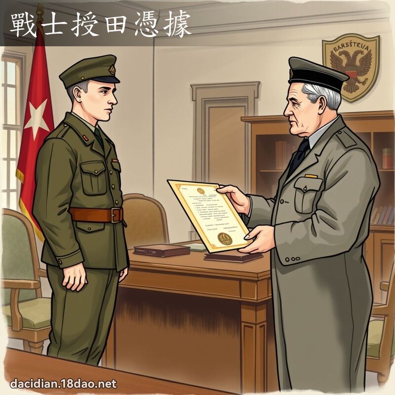 戰士授田憑據 - 國語大辭典配圖