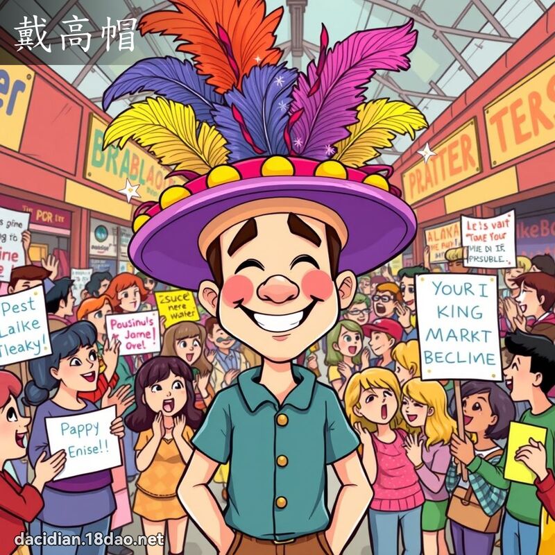 戴高帽 - 國語大辭典配圖