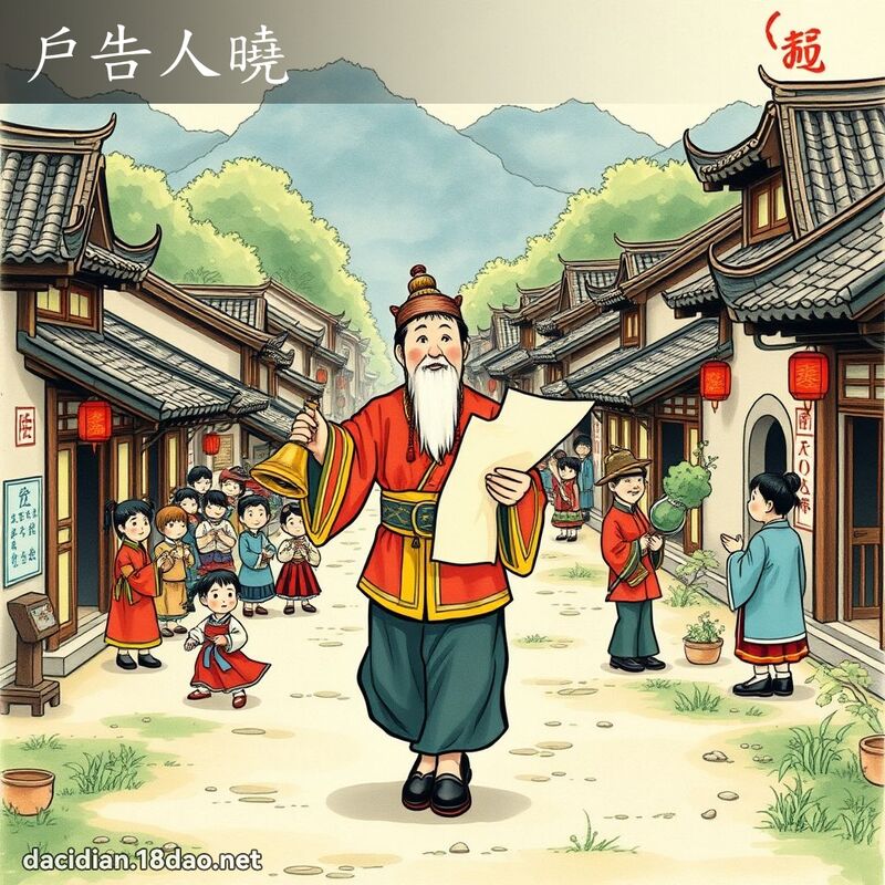 戶告人曉 - 國語大辭典配圖