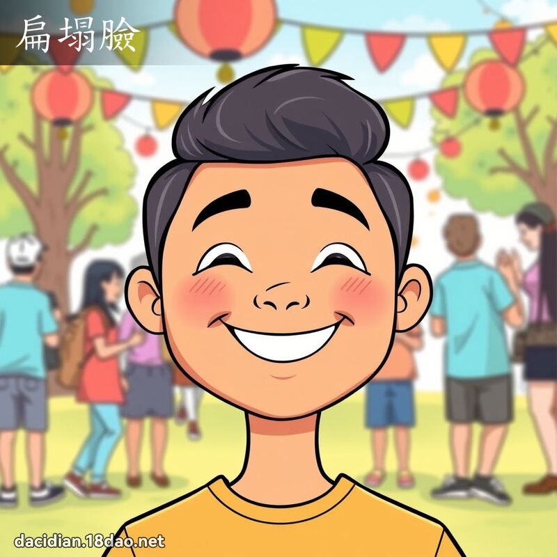 扁塌脸 - 国语大辞典配图