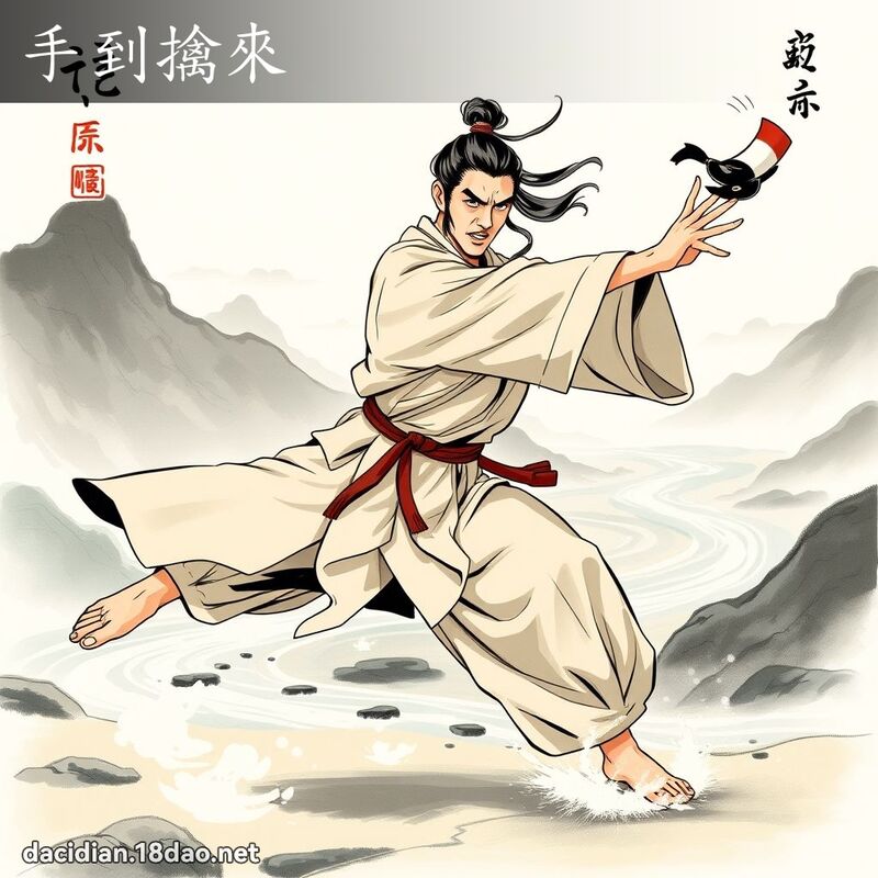 手到擒來 - 國語大辭典配圖