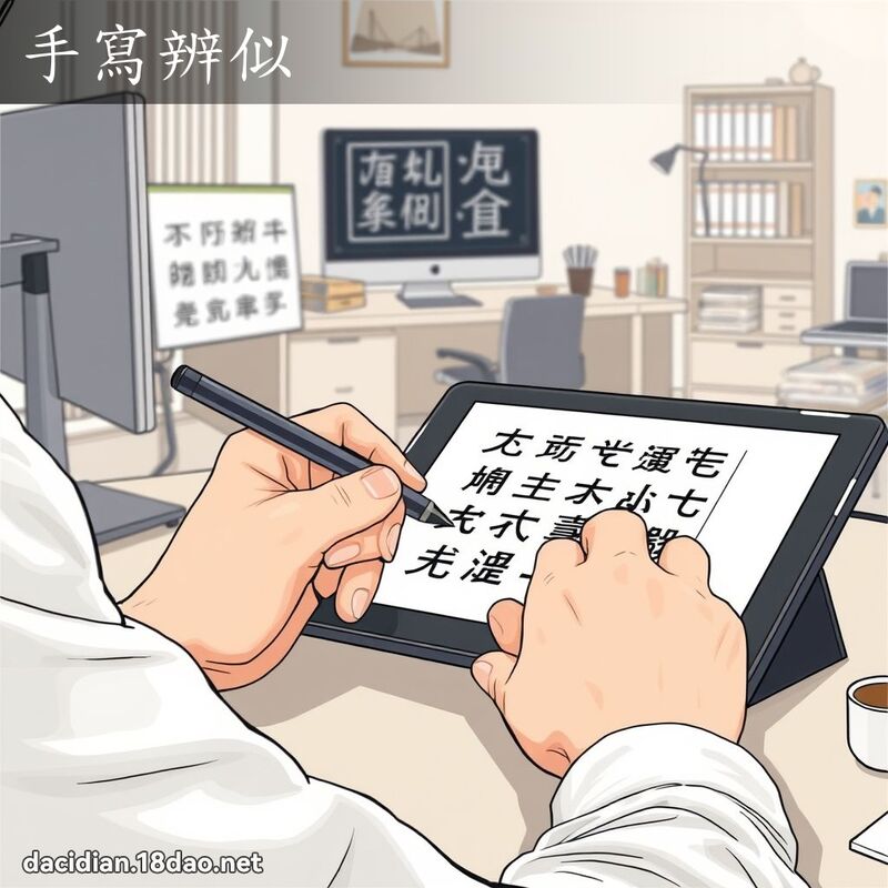 手寫辨似 - 國語大辭典配圖