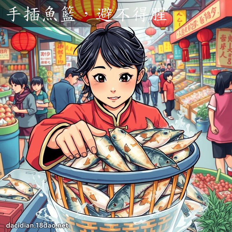 手插魚籃，避不得腥 - 國語大辭典配圖