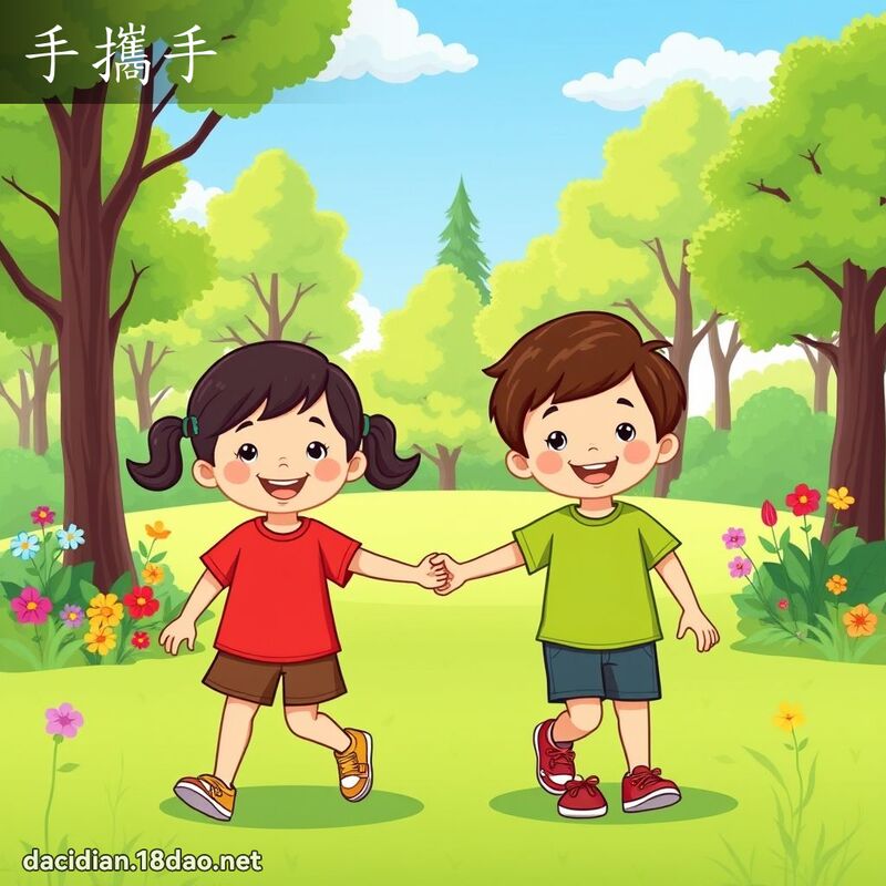 手攜手 - 國語大辭典配圖