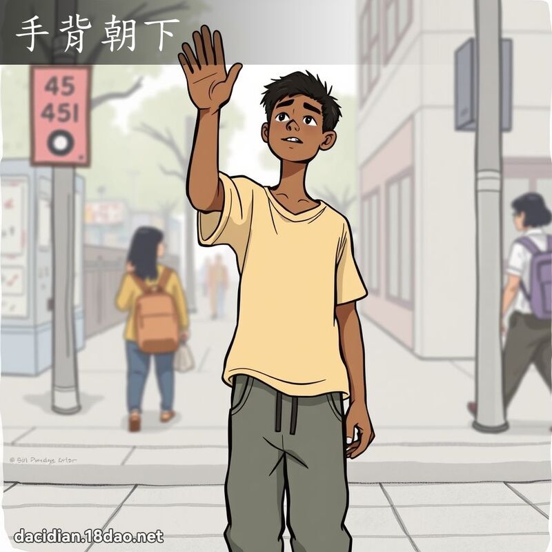 手背朝下 - 国语大辞典配图