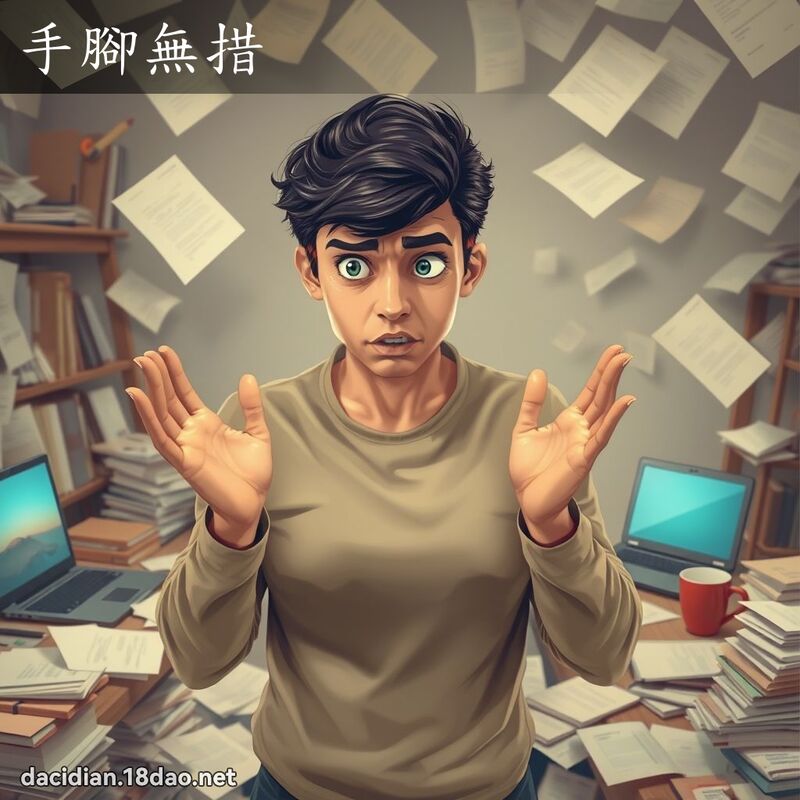 手脚无措 - 国语大辞典配图