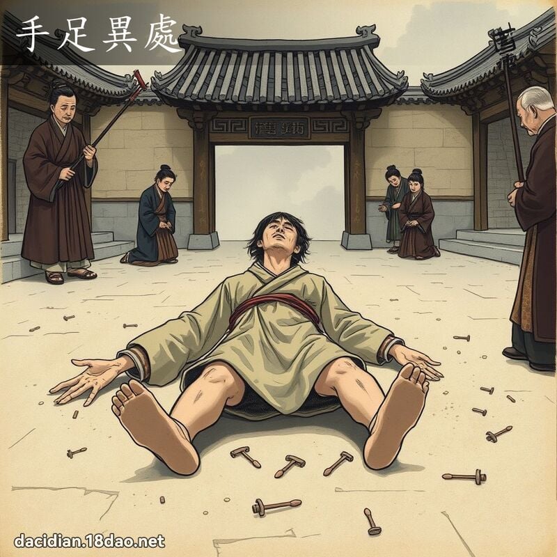 手足异处 - 国语大辞典配图