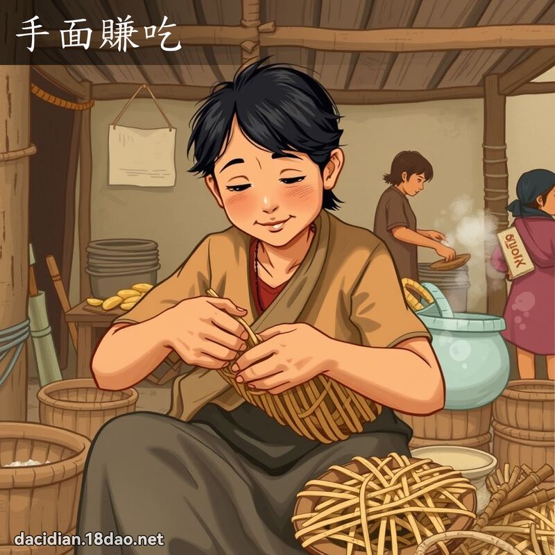 手面賺吃 - 國語大辭典配圖
