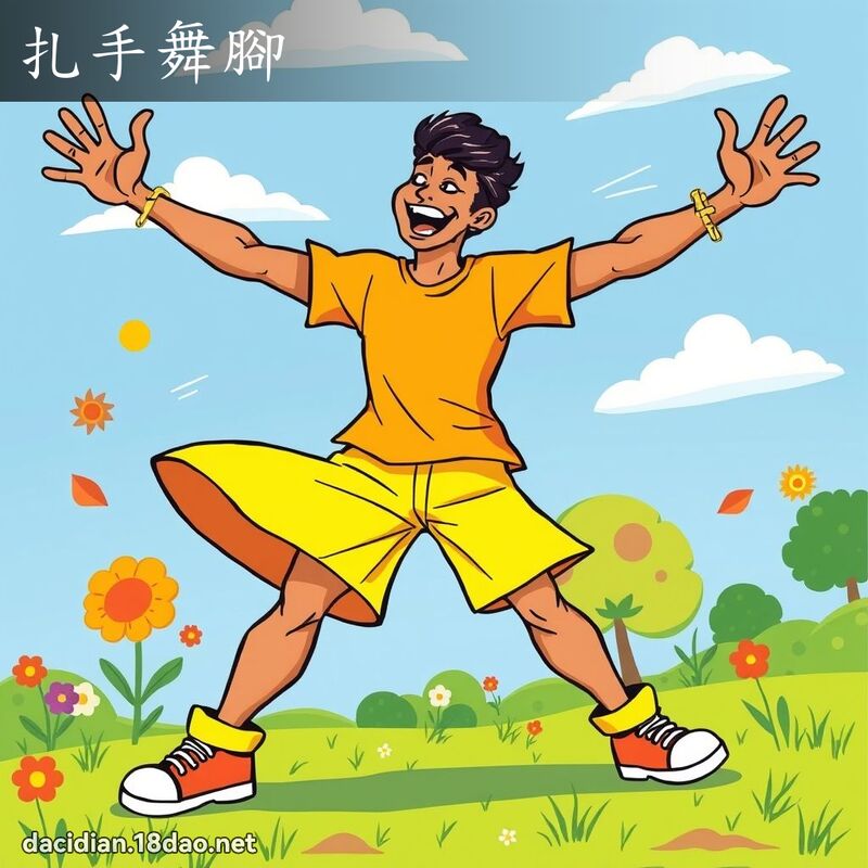 扎手舞脚 - 国语大辞典配图
