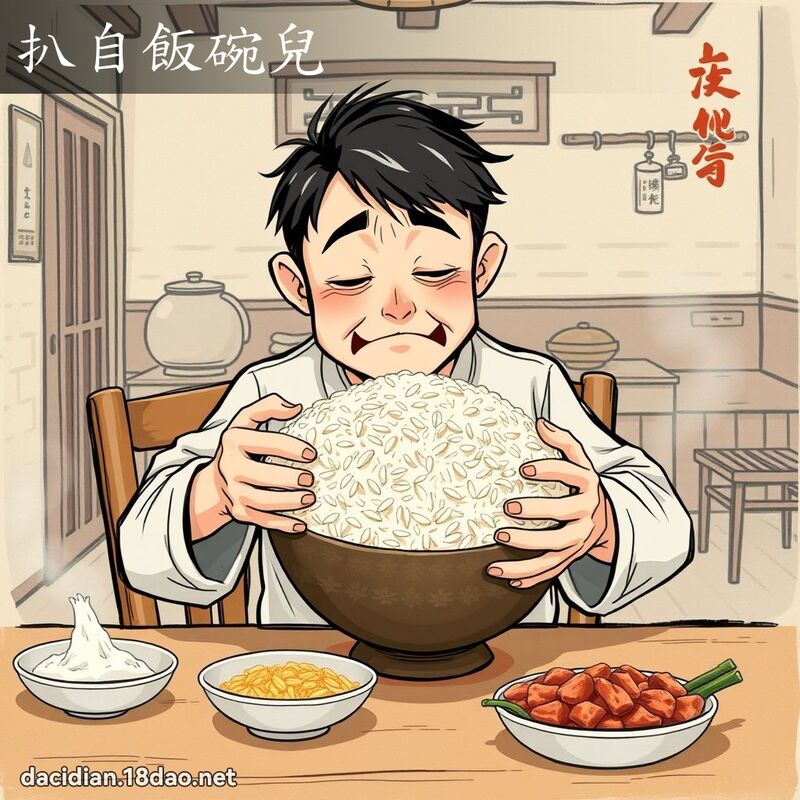 扒自飯碗兒 - 國語大辭典配圖