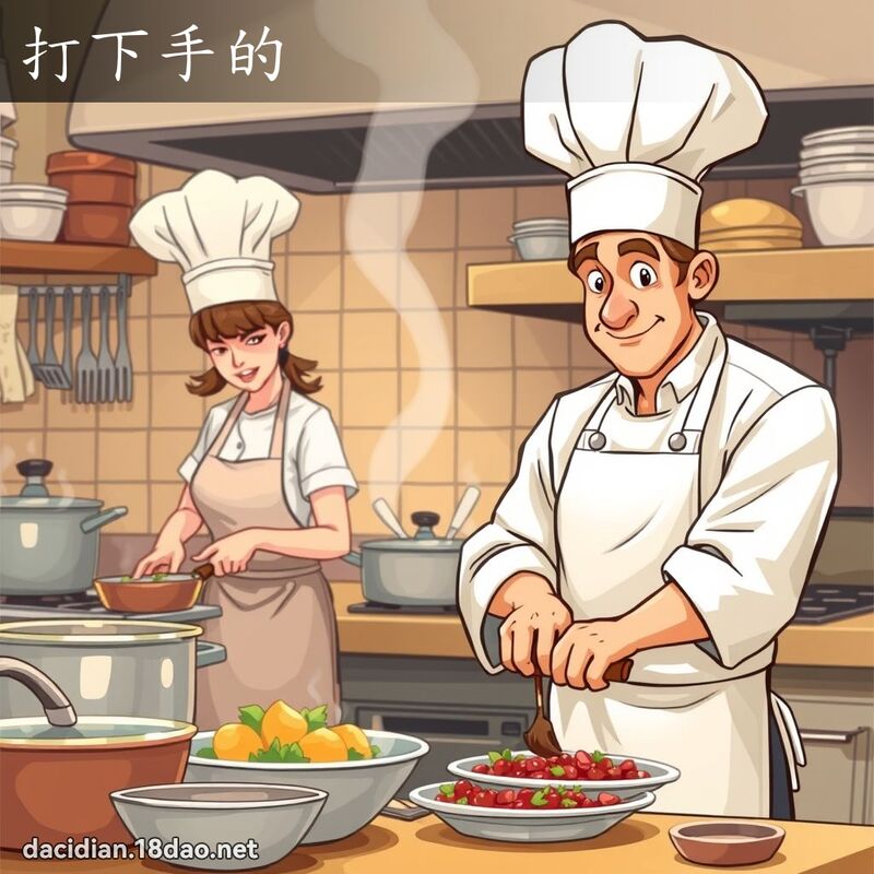 打下手的 - 國語大辭典配圖