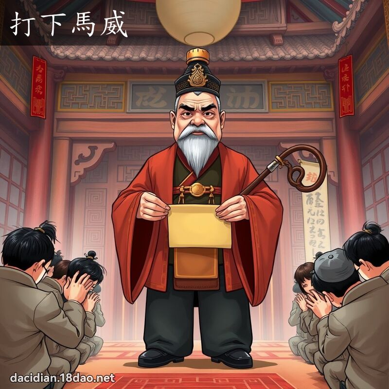 打下马威 - 国语大辞典配图