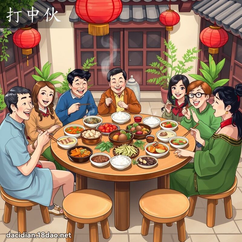 打中伙 - 国语大辞典配图
