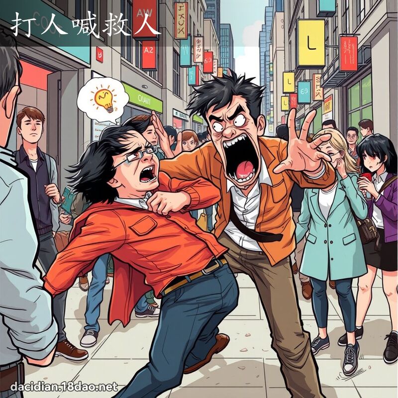 打人喊救人 - 國語大辭典配圖