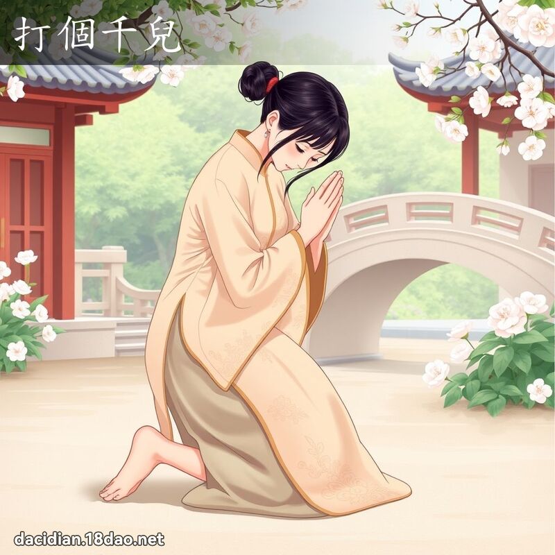 打個千兒 - 國語大辭典配圖