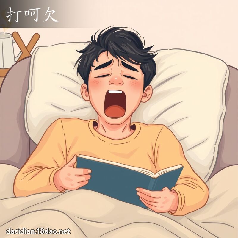 打呵欠 - 國語大辭典配圖