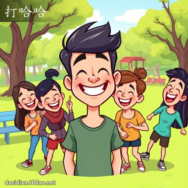 打哈哈 - 國語大辭典配圖