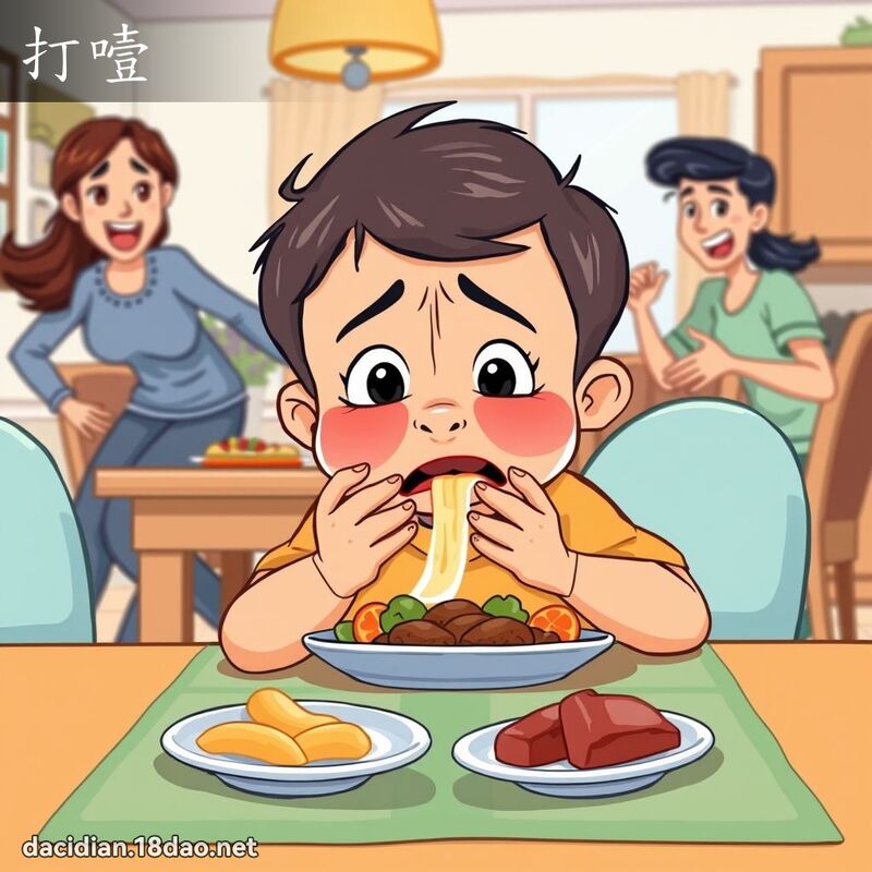 打噎 - 國語大辭典配圖