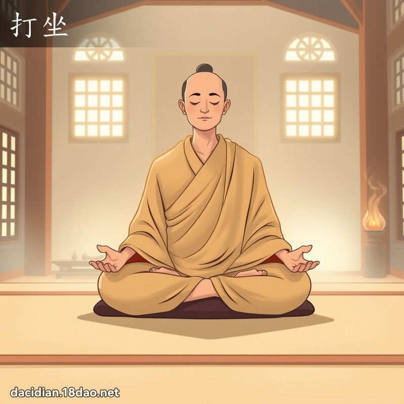 打坐 - 國語大辭典配圖