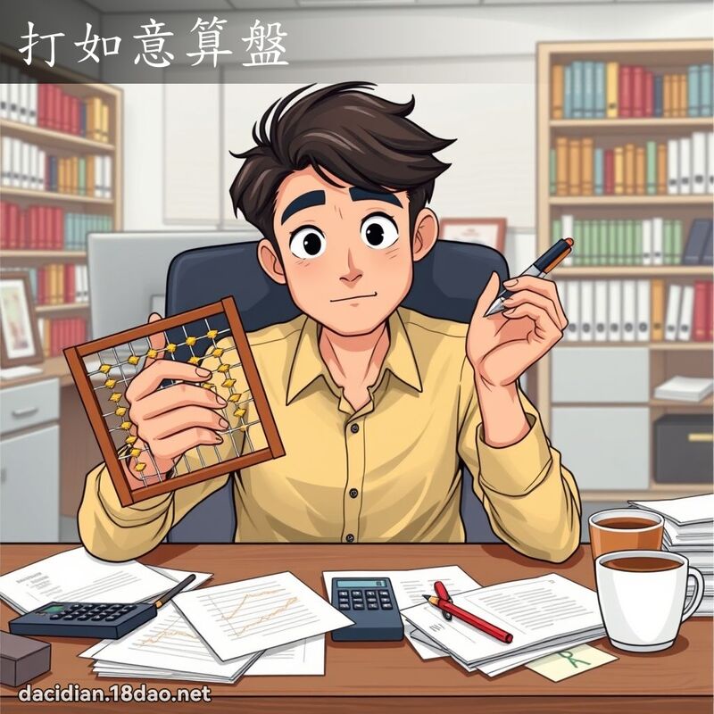 打如意算盤 - 國語大辭典配圖