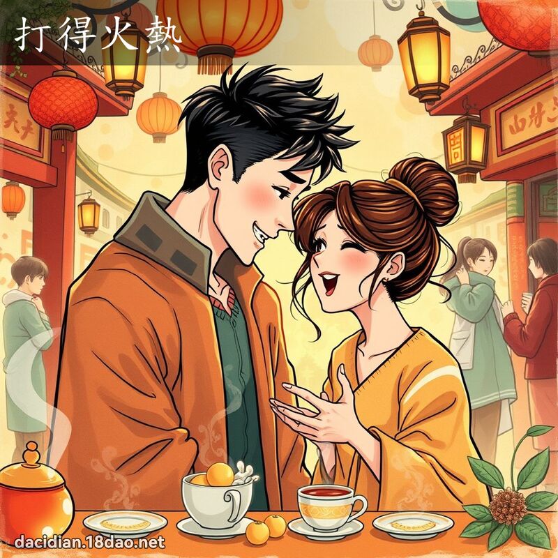 打得火热 - 国语大辞典配图