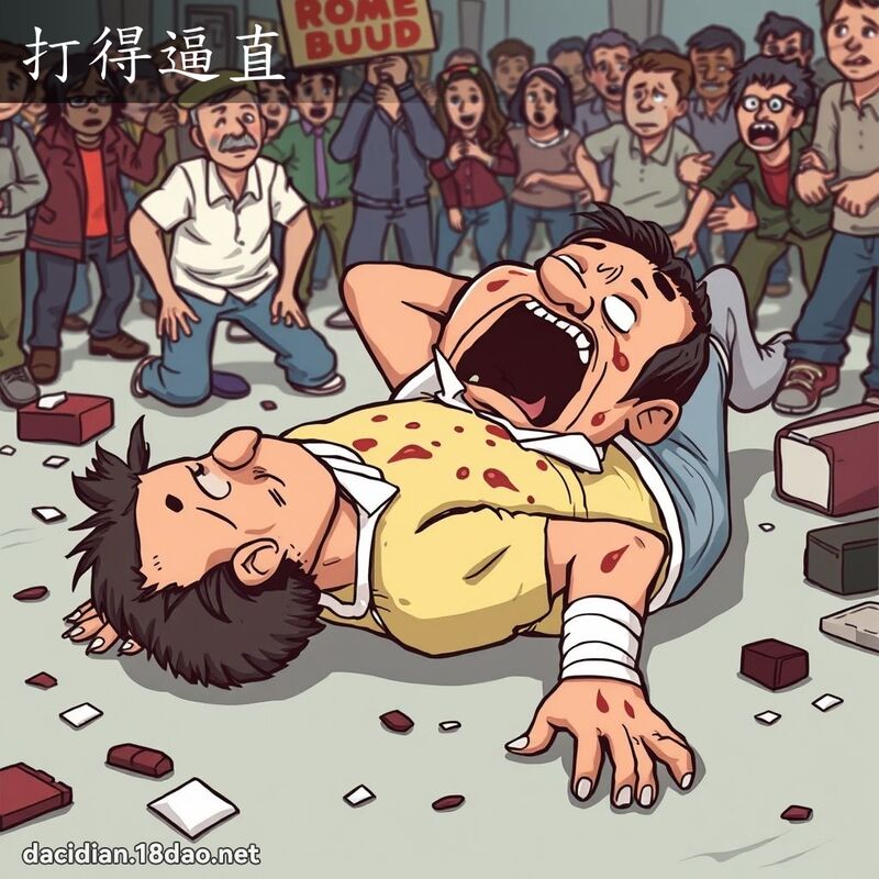 打得逼直 - 国语大辞典配图