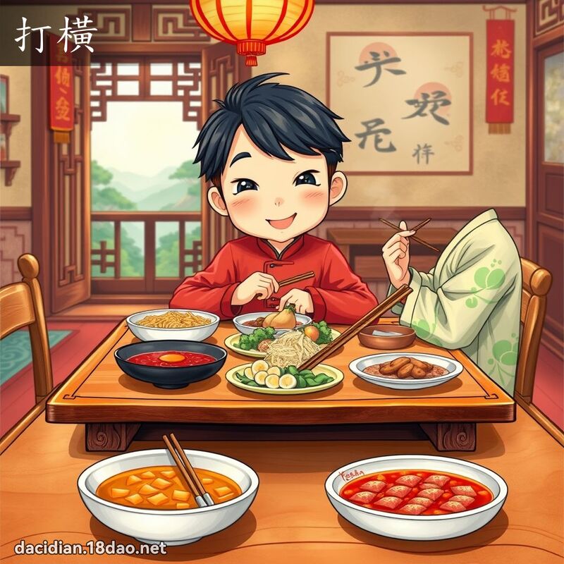 打橫 - 國語大辭典配圖