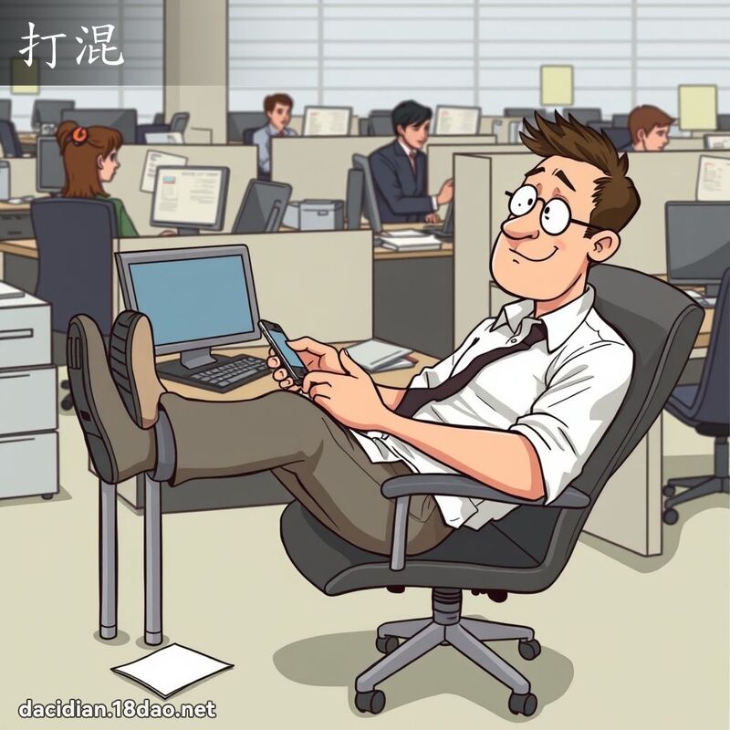 打混 - 國語大辭典配圖