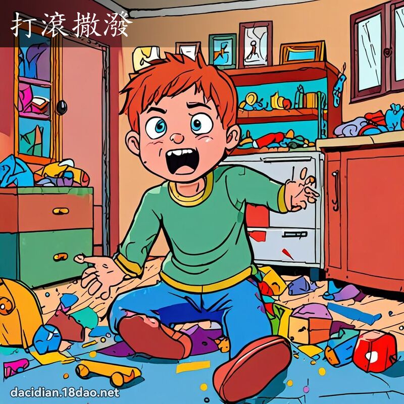 打滾撒潑 - 國語大辭典配圖