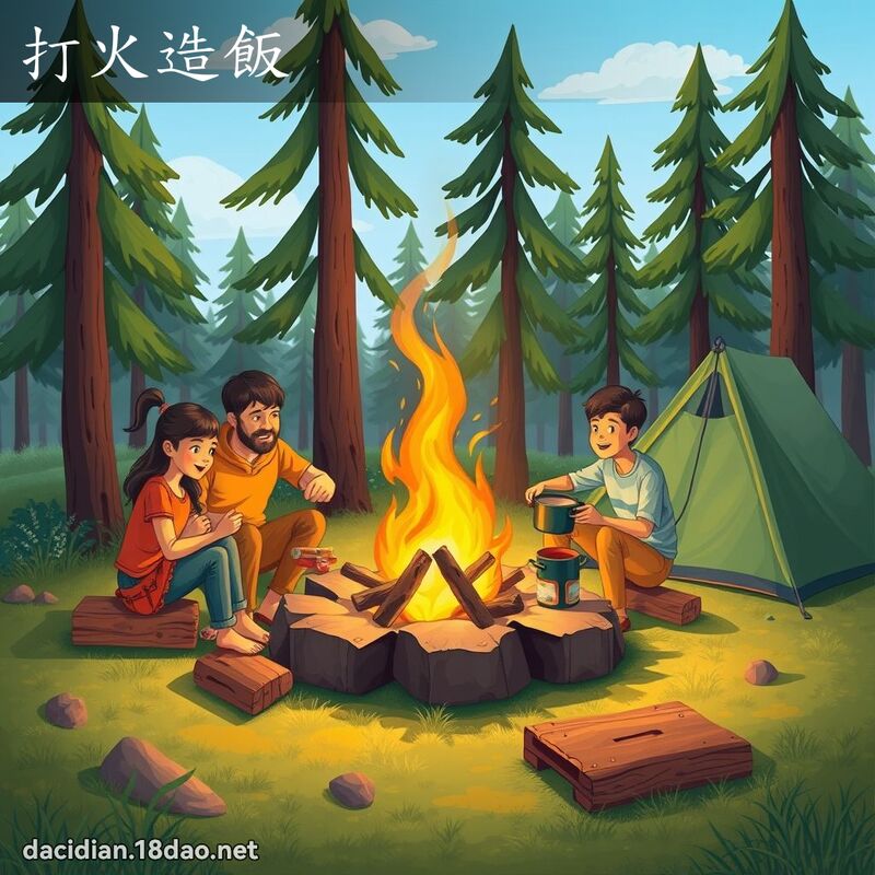 打火造饭 - 国语大辞典配图