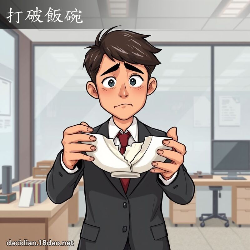 打破飯碗 - 國語大辭典配圖