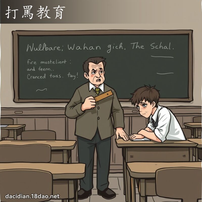打罵教育 - 國語大辭典配圖