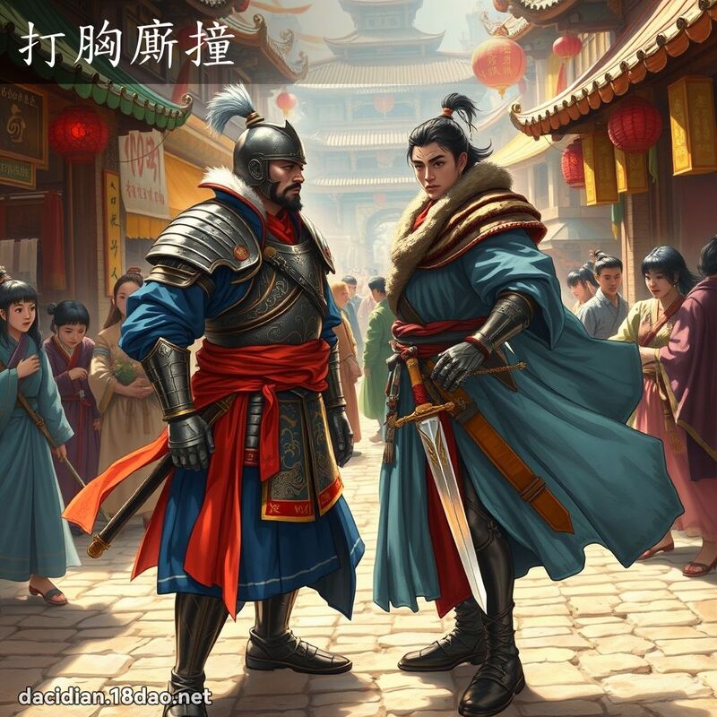 打胸廝撞 - 国语大辞典配图