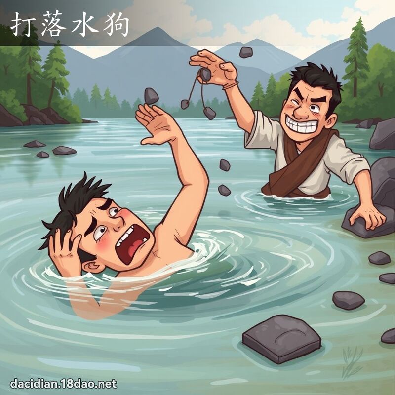 打落水狗 - 國語大辭典配圖