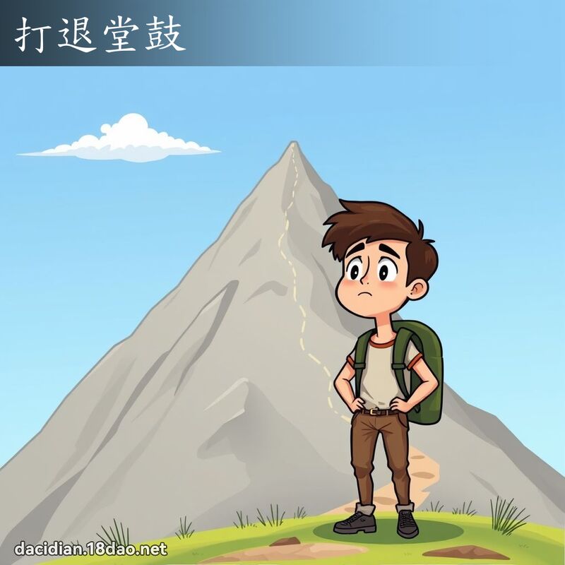 打退堂鼓 - 国语大辞典配图