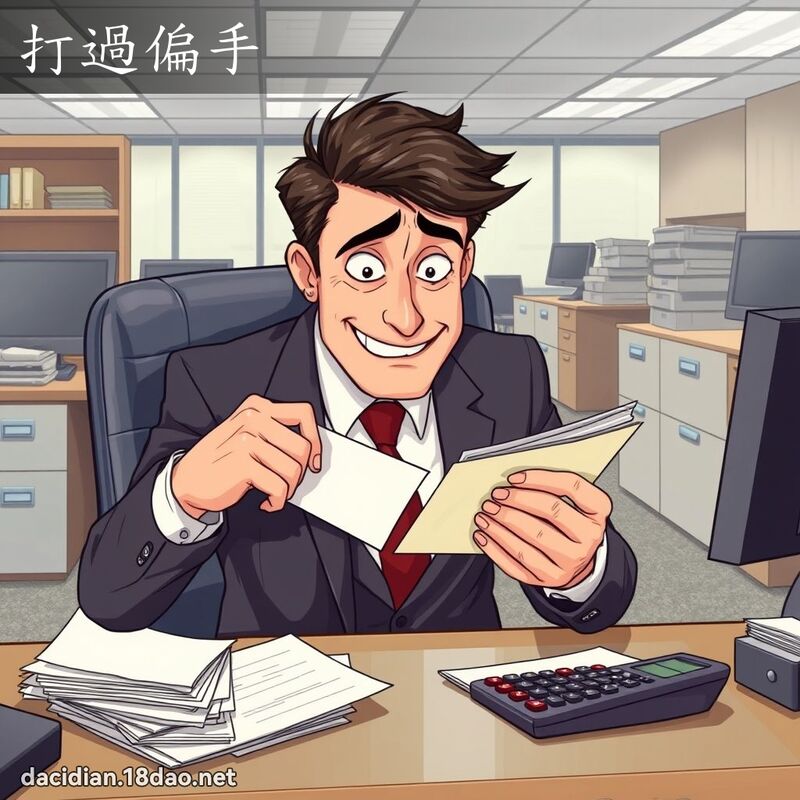 打过偏手 - 国语大辞典配图