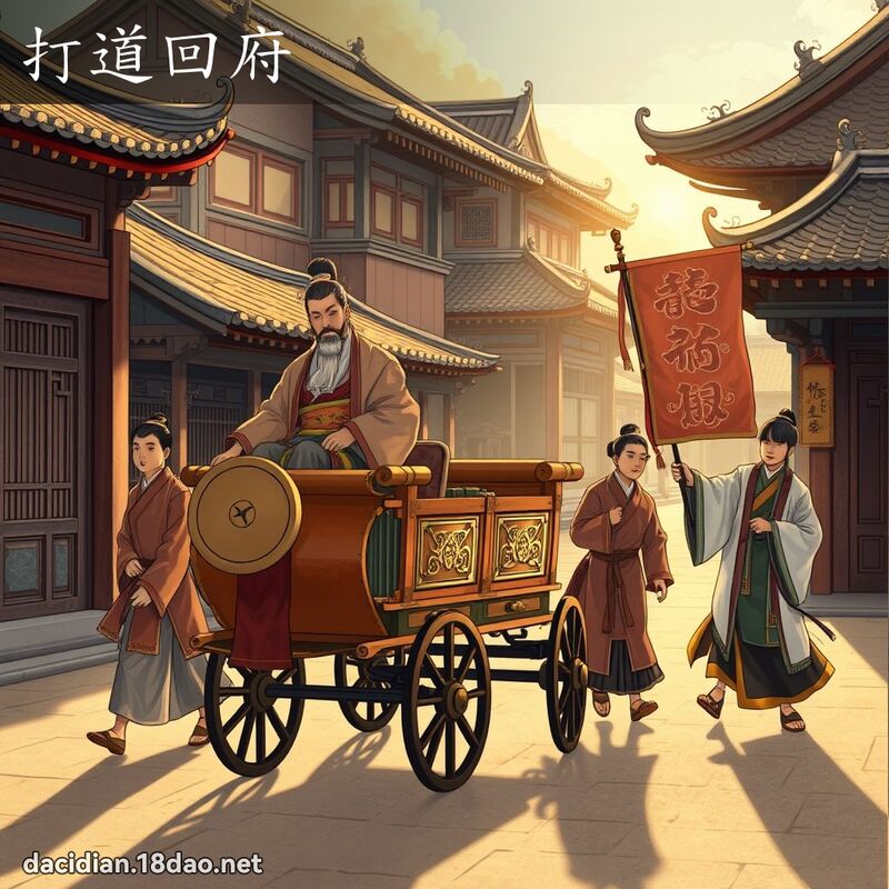 打道回府 - 國語大辭典配圖