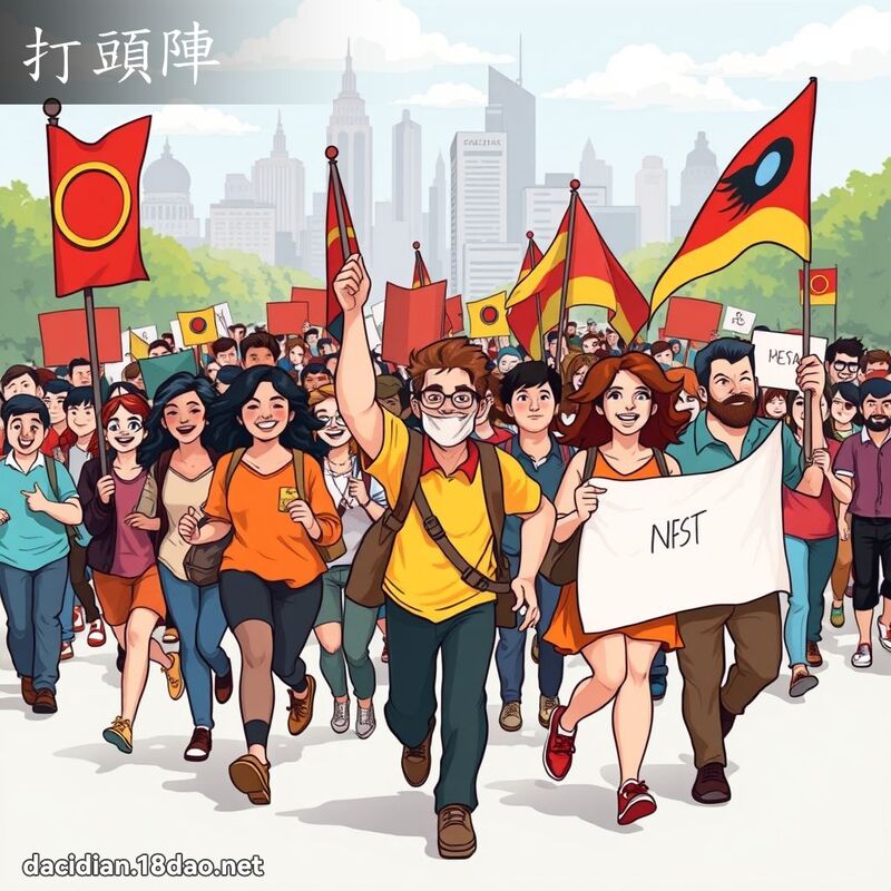 打頭陣 - 國語大辭典配圖
