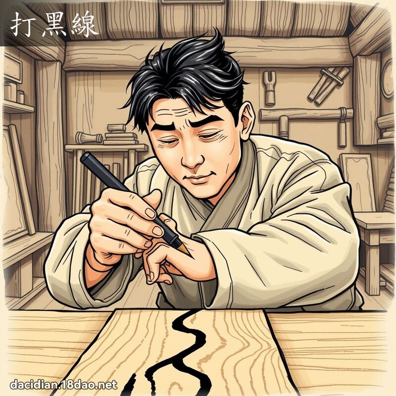 打黑线 - 国语大辞典配图