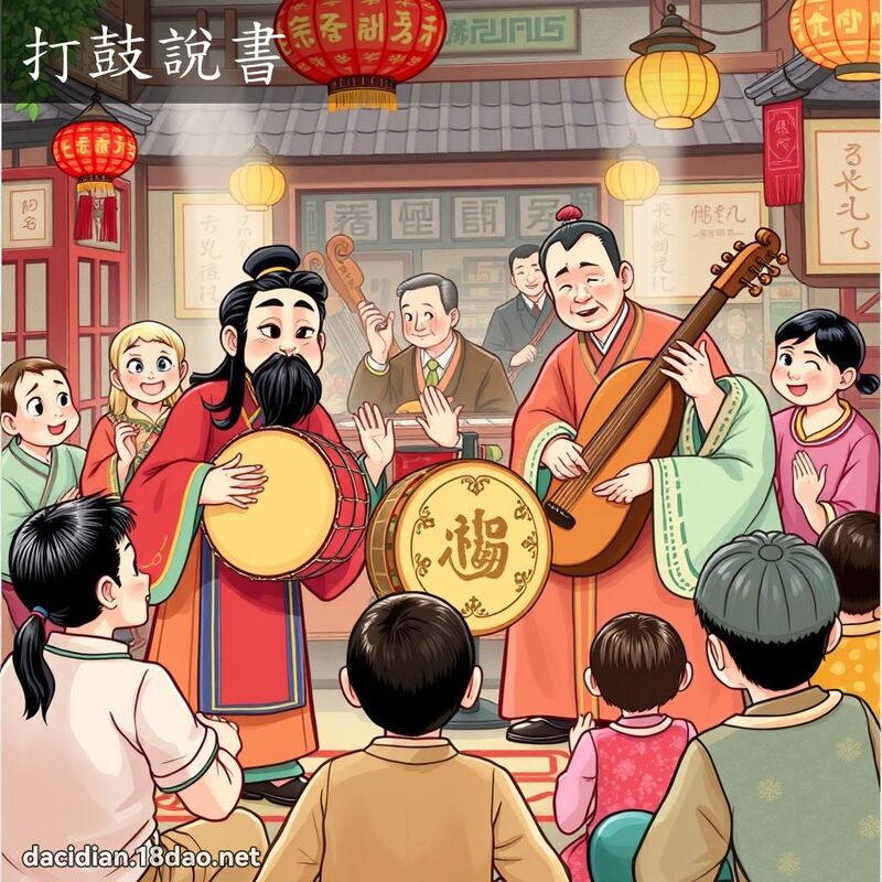 打鼓說書 - 國語大辭典配圖