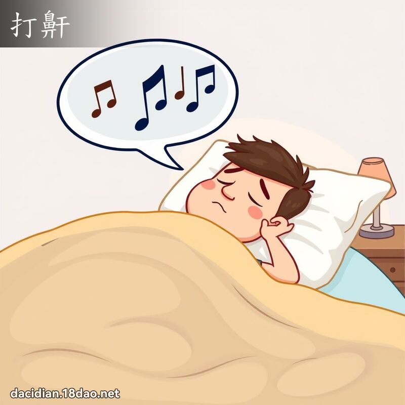 打鼾 - 國語大辭典配圖
