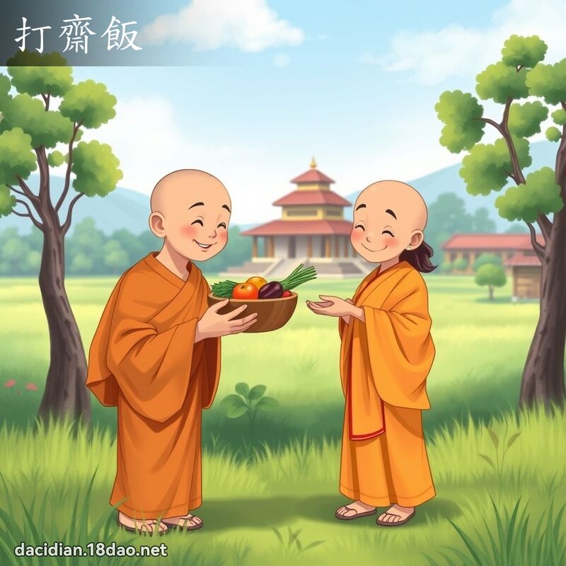 打齋飯 - 國語大辭典配圖