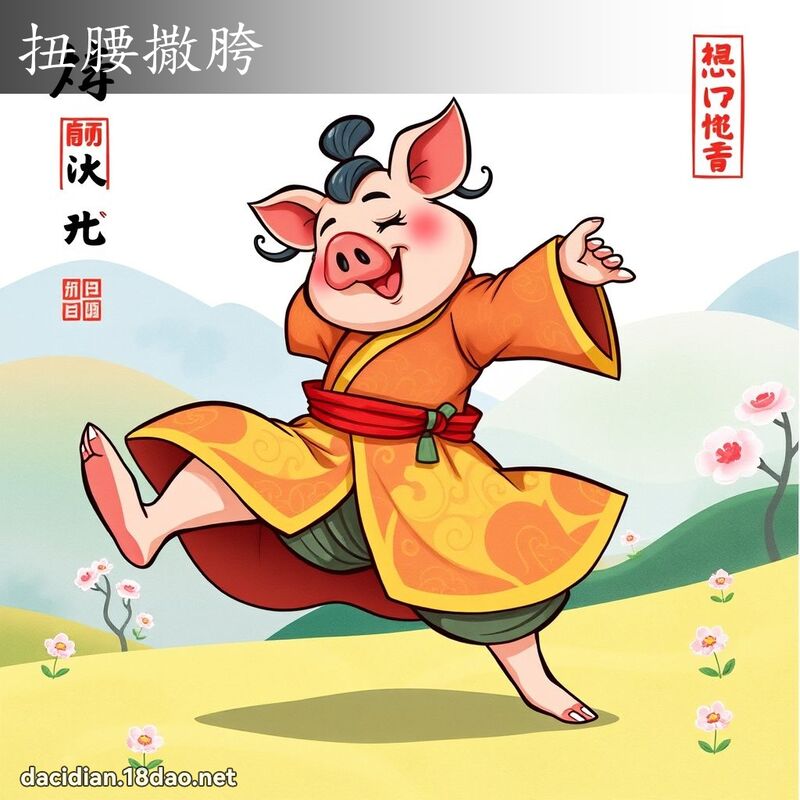 扭腰撒胯 - 國語大辭典配圖