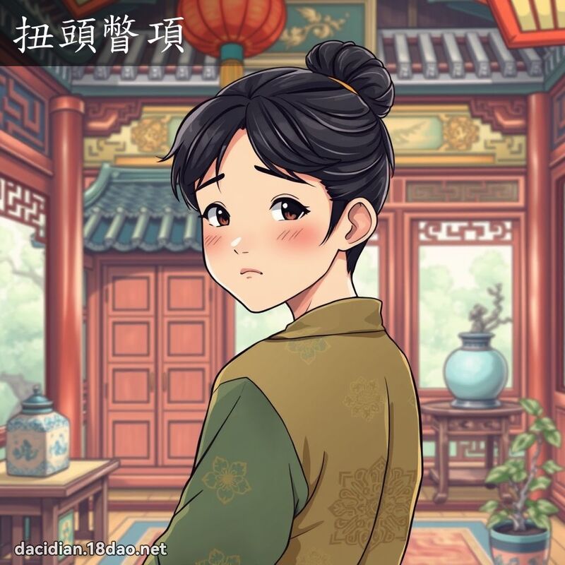 扭頭瞥項 - 國語大辭典配圖